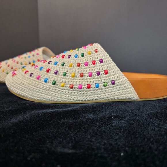 NIB The SakBolinas Beaded Crochet Mules Women's 10 - Picture 2 of 9